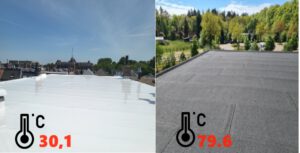 Warmte verschil tussen siliconen dakbedekking en bitumen